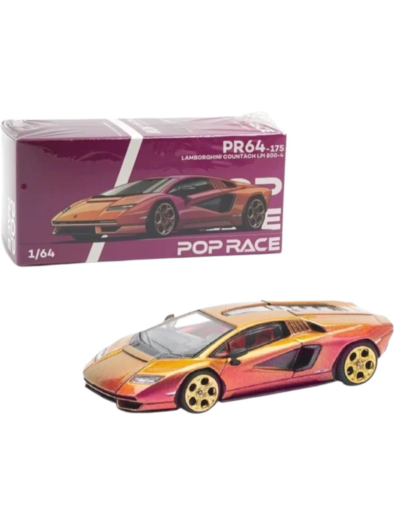 Pop Race #17 Lamborghini Countach LPI 800 1:64 Scale
