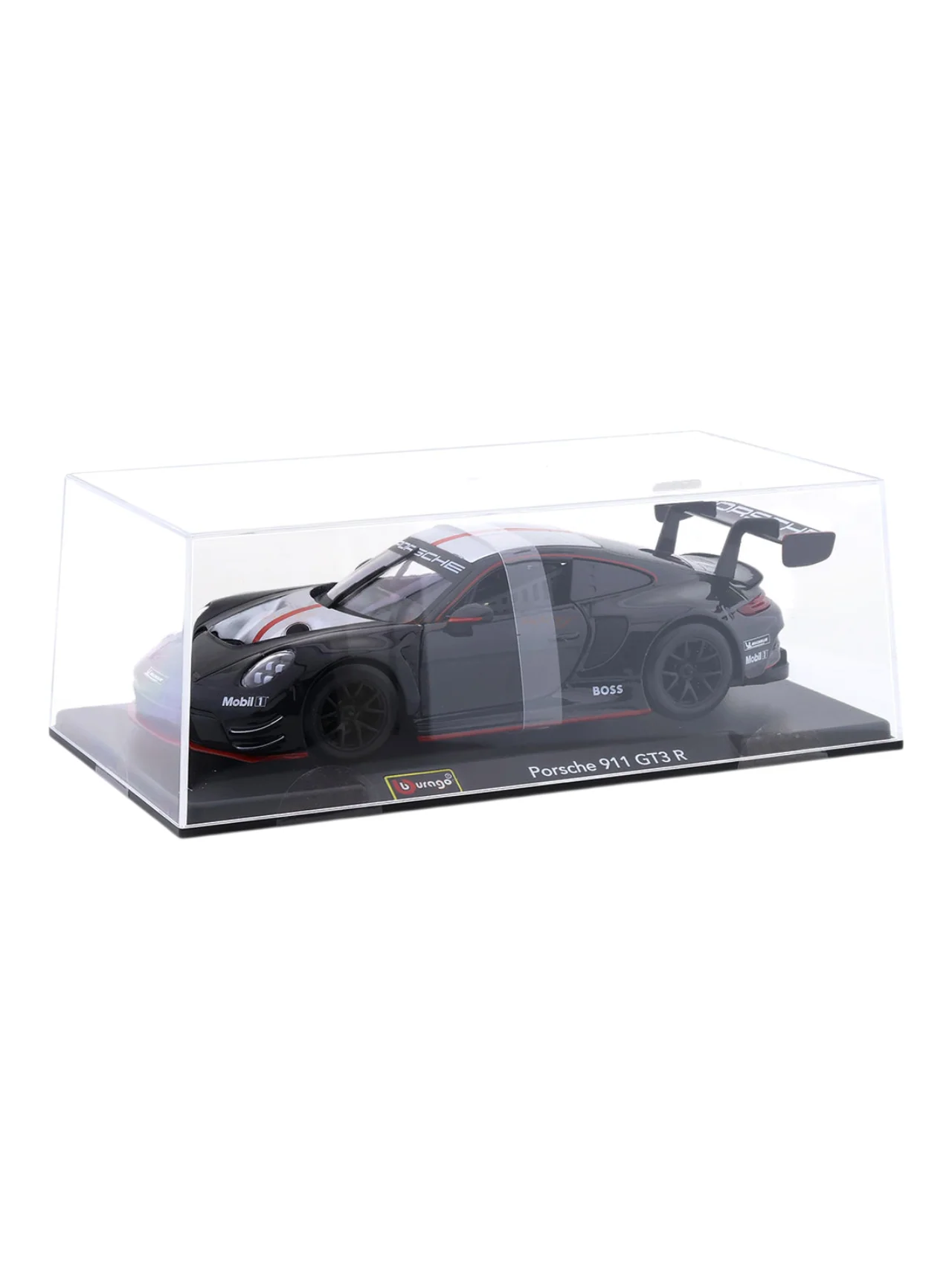 Porsche 911 GT3 R black with Acrylic Case 1:24 Bburago Licensed Diecast Model Car | Motorsport Collectible - Image 2