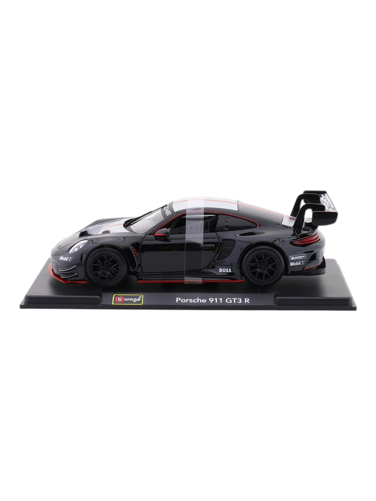 Porsche 911 GT3 R black with Acrylic Case 1:24 Bburago Licensed Diecast Model Car | Motorsport Collectible - Image 3