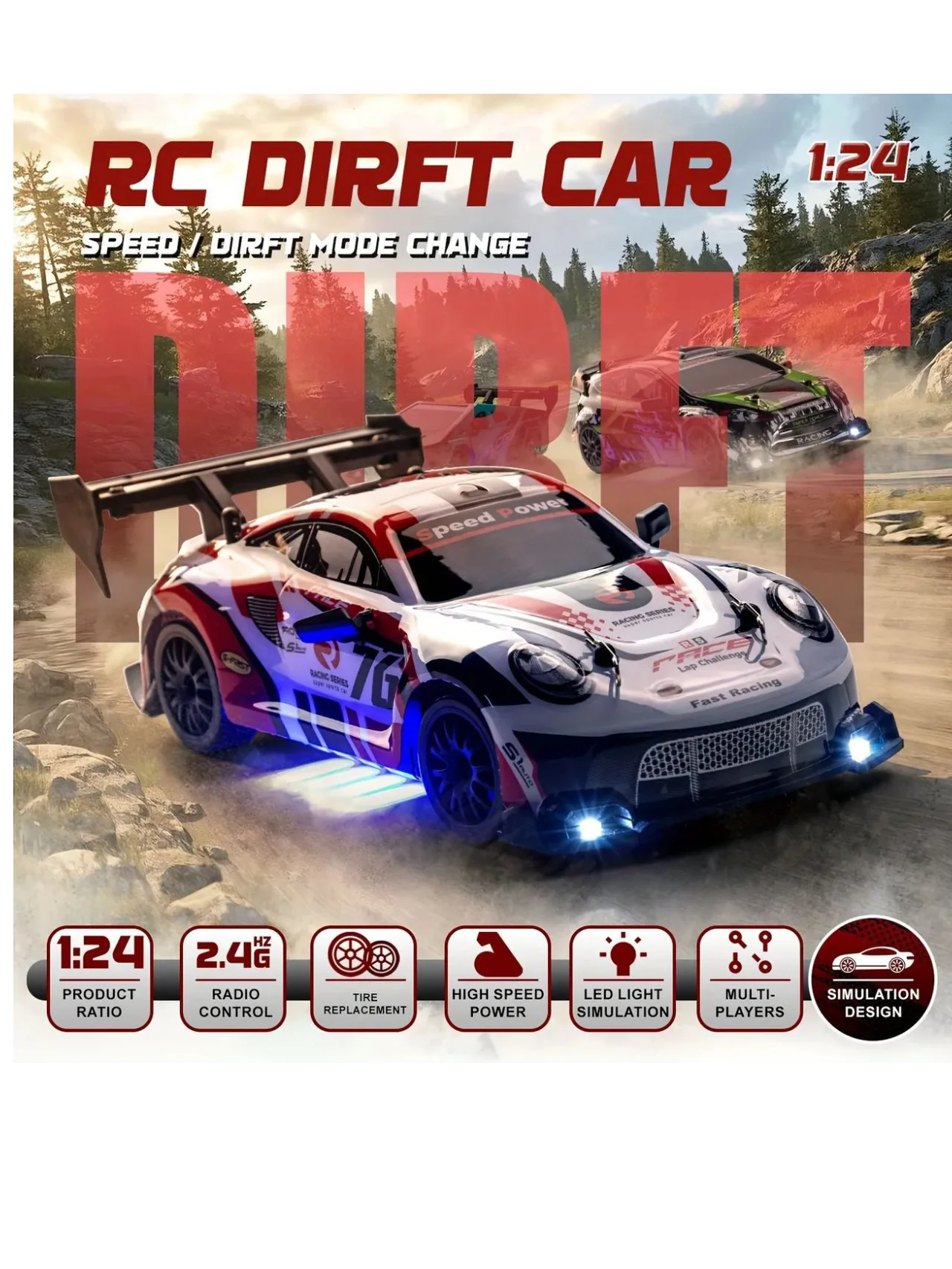 Porsche Drift Racing 1:24 Scale Remote Control (RC) Car - Image 5
