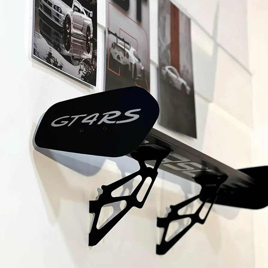 Porsche GT4 RS Metal Spoiler Shelf | Motorsports Inspired Display Storage - Image 3