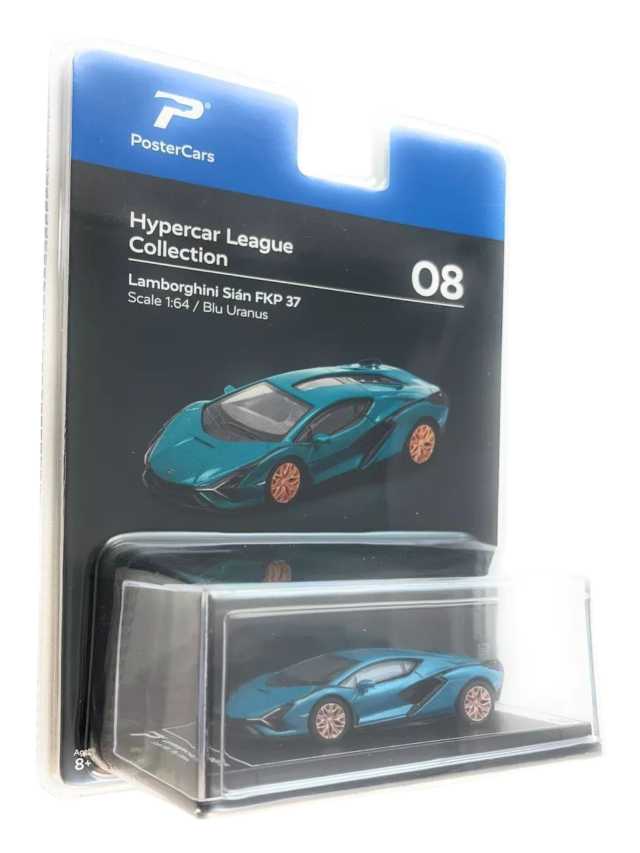 Poster cars Hyper League collection Lamborghini Sian FKP 37 scale 1:64/ Blu Uranus premium edition - Image 3