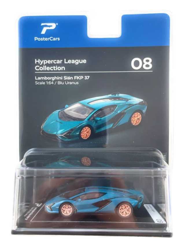 Poster cars Hyper League collection Lamborghini Sian FKP 37 scale 1:64/ Blu Uranus premium edition - Image 4