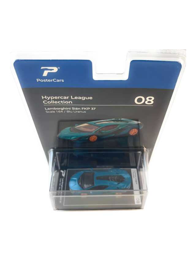 Poster cars Hyper League collection Lamborghini Sian FKP 37 scale 1:64/ Blu Uranus premium edition - Image 5