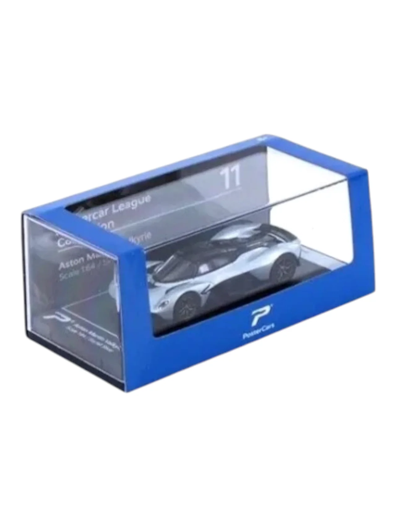 Postercars Hypercar League Collection Aston Martin Valkyrie 1:64 Scale / Skyfall Silver ( No 11.)