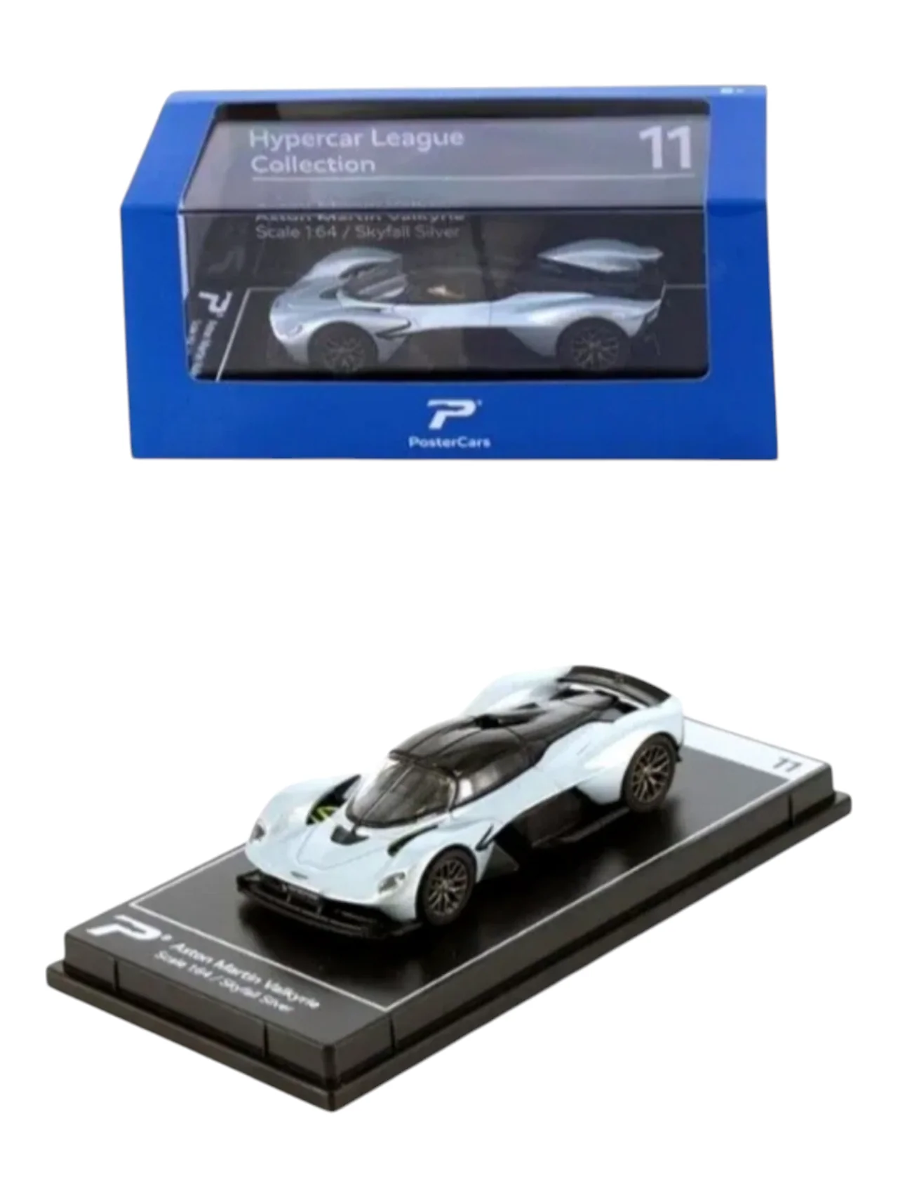 Postercars Hypercar League Collection Aston Martin Valkyrie 1:64 Scale / Skyfall Silver ( No 11.) - Image 3