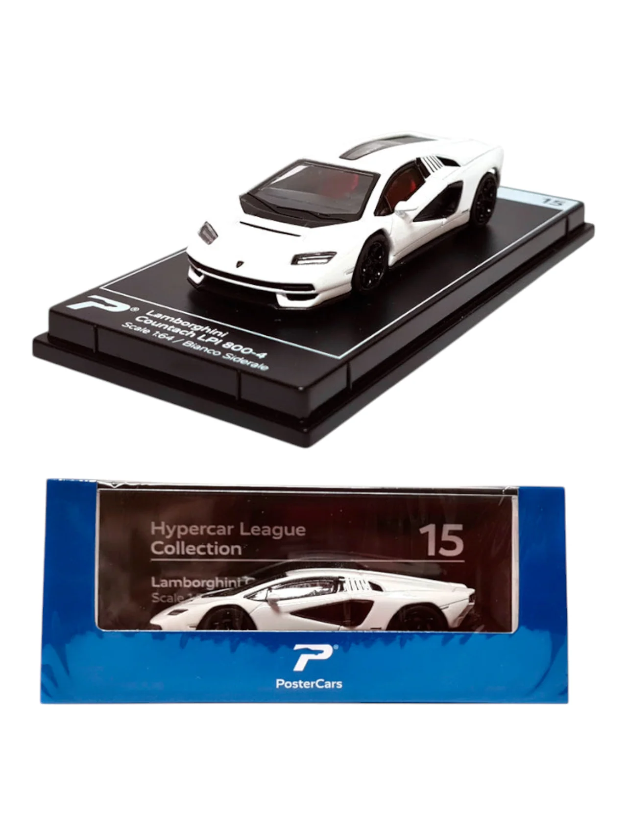 Postercars Hypercar League Collection Lamborghini  Countach LPI 800-4 1:64 Scale / Bianco Siderale (No 15) - Image 7