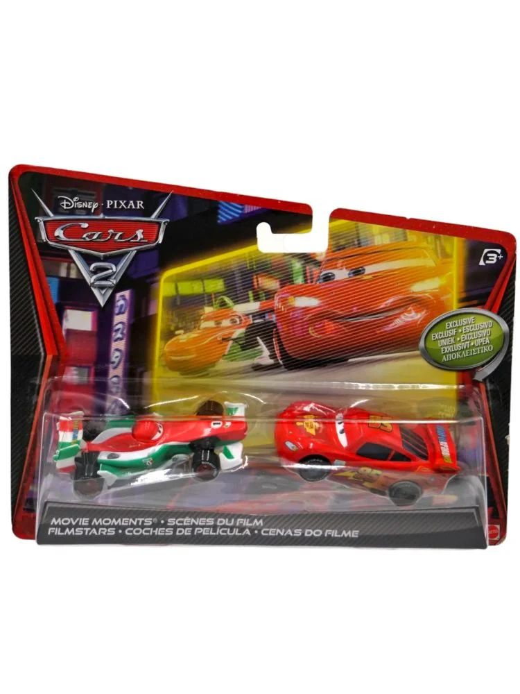 Disney Pixar Cars 2 Francesco Bernoulli & Ka-Ciao Lightning McQueen Diecast Car 2-Pack(Creased Card)(Pre Owned)