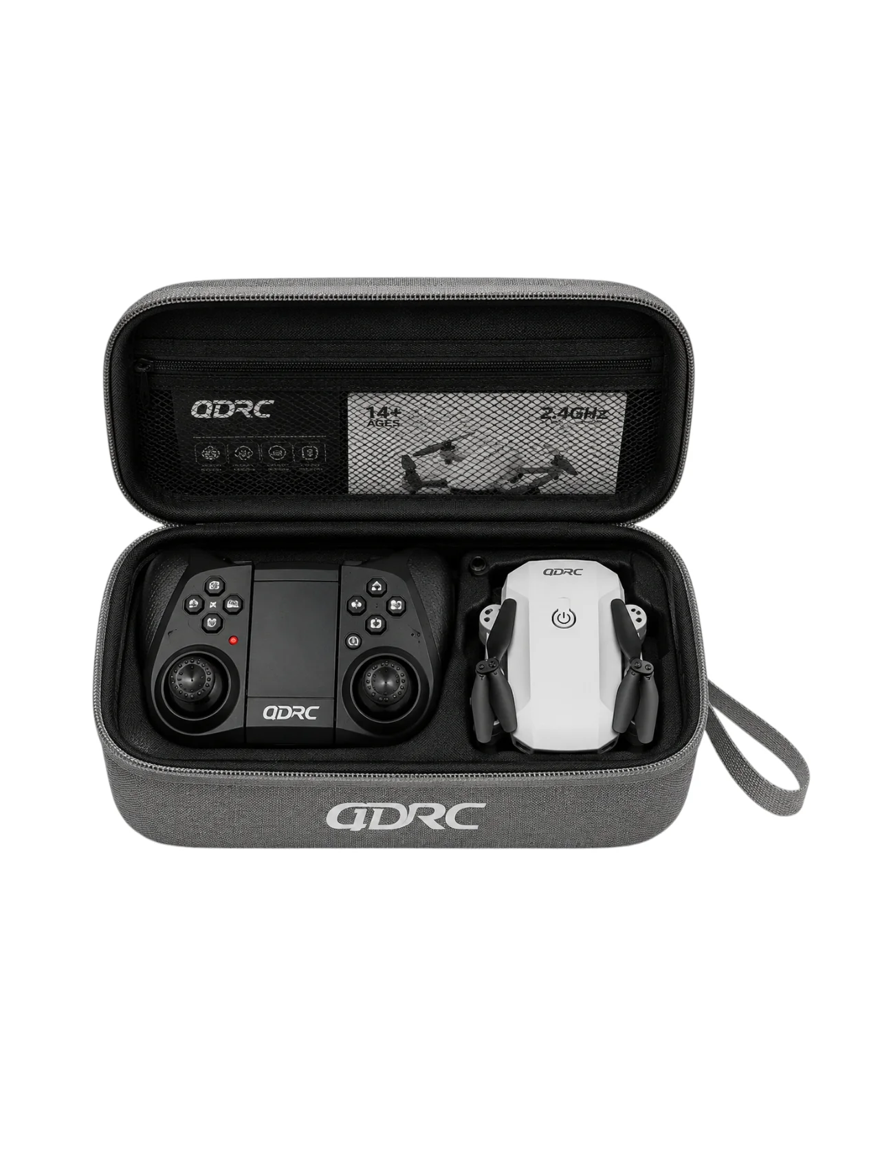 QDRC 4D-V9 Foldable WiFi Camera Drone with HD Camera, Remote Controller, Carry Case & USB Charging Cable