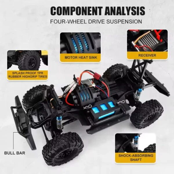 Racing Rally Car Front Rear Independent Suspension System Proportional Throttle & Steering Control Off-Road Climbing  Beast  1:10 Scale 2.4G 4WD 4×4 Remote Control car - Image 2