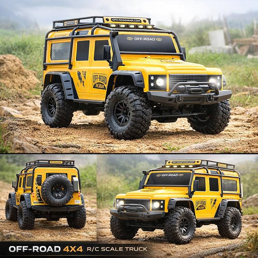 RC Cars Racing Rally RTR Remote Control Car 4WD 2.4GHz Brushed Offroad Racing Hobby Grade Model Vehicle with LED Lights 2Pcs Battery Climbing Beast 1:10 Scale - Image 4