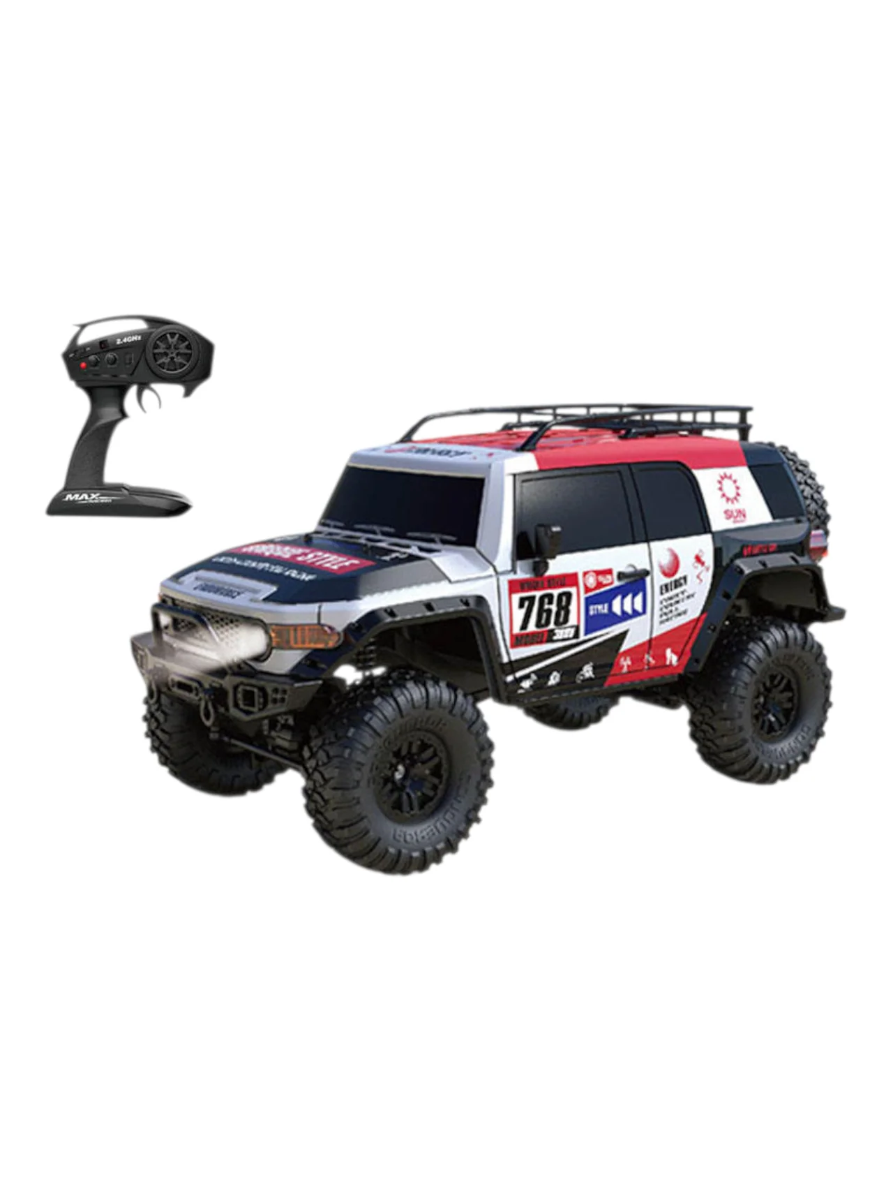 RC Cars Racing Rally RTR Remote Control Car 4WD 2.4GHz Brushed Offroad Racing Hobby Grade Model Vehicle with LED Lights 2Pcs Battery Climbing Beast 1:10 Scale - Image 3