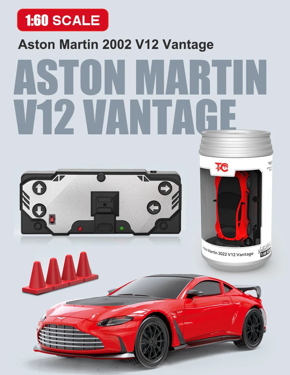 Mini rc Aston Martin 2022 V12 Vantage CL60002B rc remote control - Image 3
