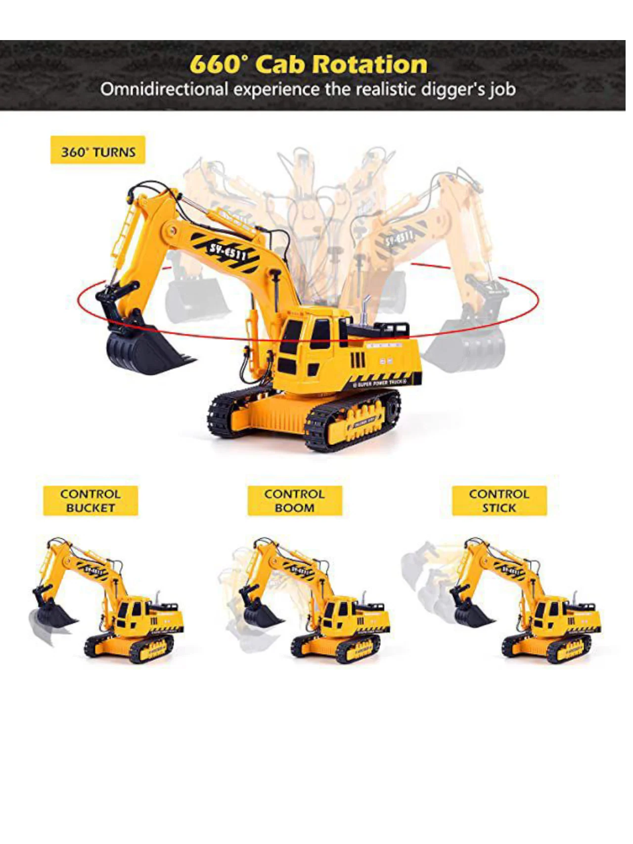 Remote Control (RC) Excavator 1:20 Scale - Image 4
