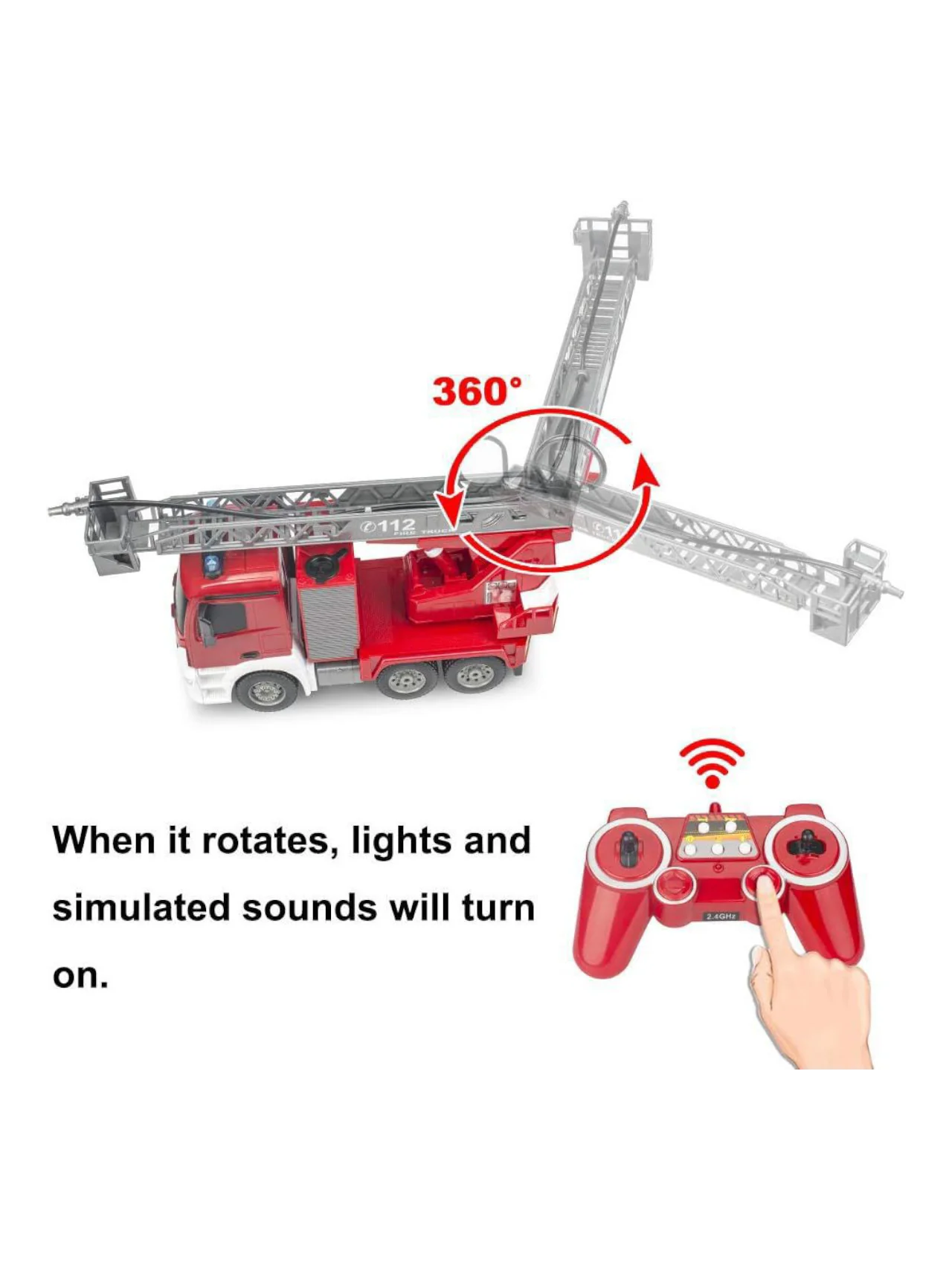 Remote Control (RC) Water Pumping Fire Truck 1:20 Scale - Image 11
