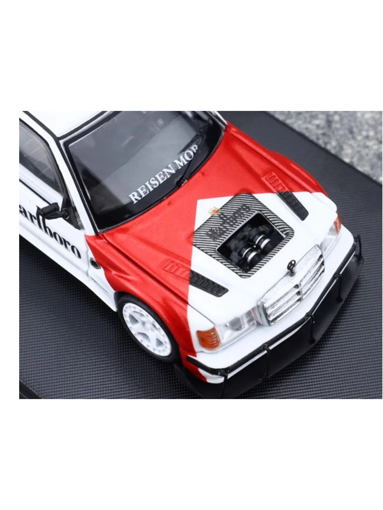 Rhino Model Mercedes W201 190E Marlboro Livery Premium Diecast 1:64 Scale (With Acrylic Case) - Image 3