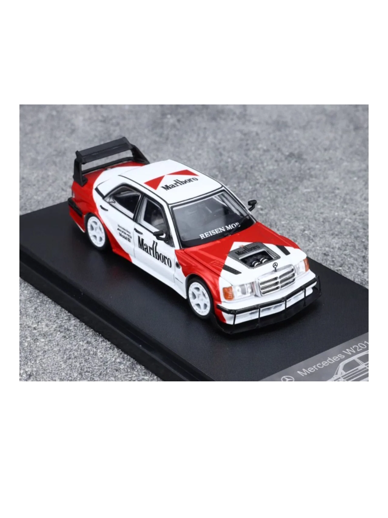 Rhino Model Mercedes W201 190E Marlboro Livery Premium Diecast 1:64 Scale (With Acrylic Case) - Image 5