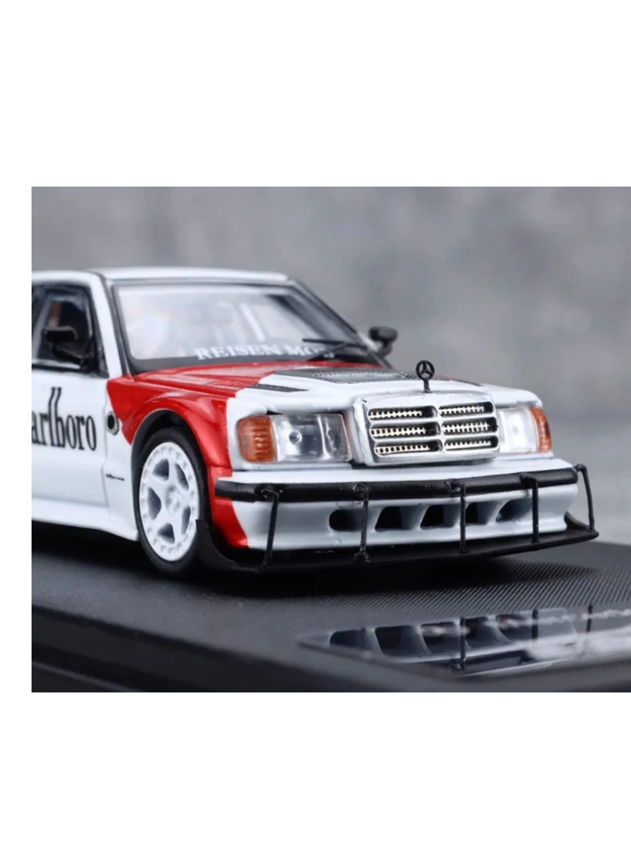 Rhino Model Mercedes W201 190E Marlboro Livery Premium Diecast 1:64 Scale (With Acrylic Case) - Image 7