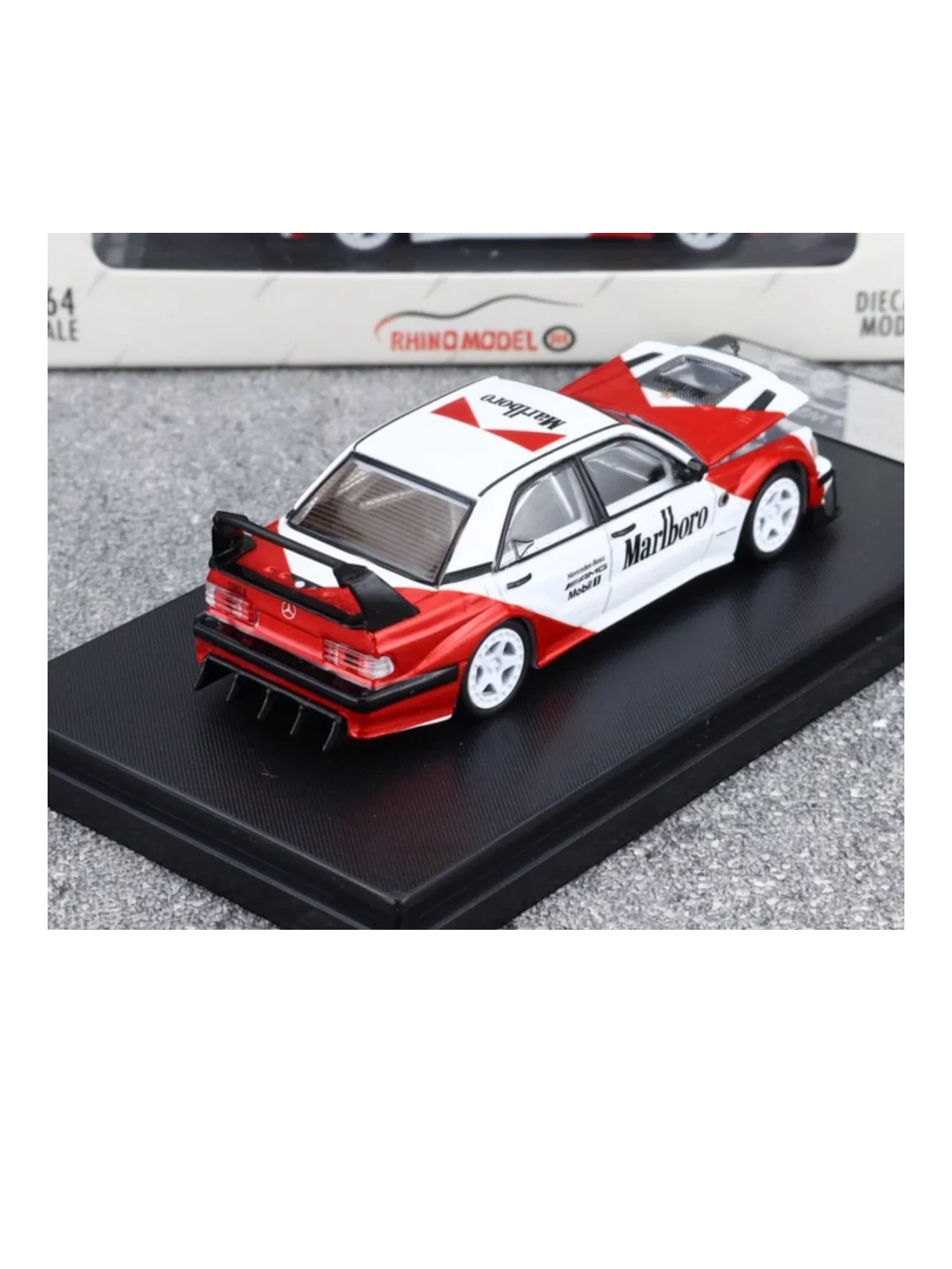 Rhino Model Mercedes W201 190E Marlboro Livery Premium Diecast 1:64 Scale (With Acrylic Case) - Image 9