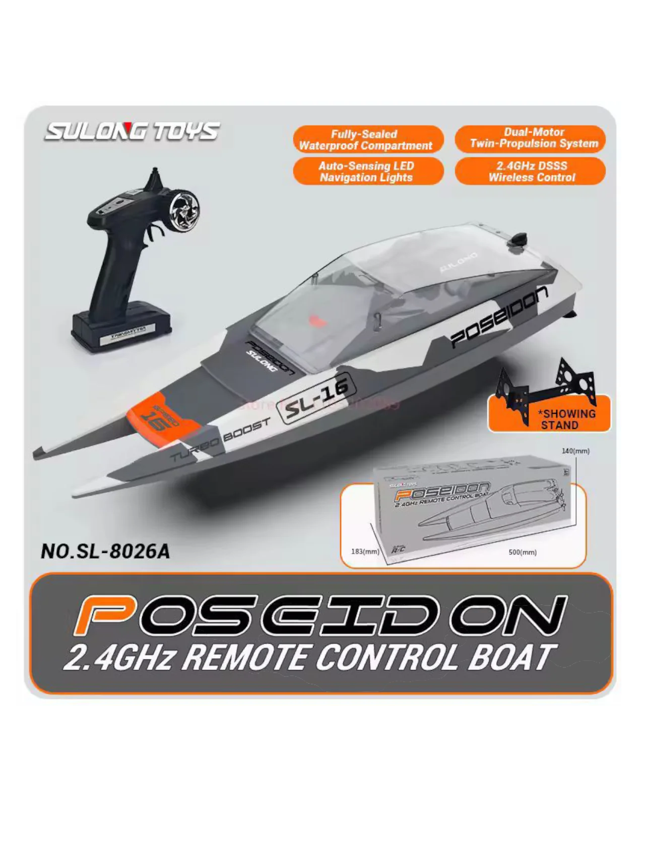 Sulong Poseidon 2.4GHz Remote Control (RC) Boat - Image 3