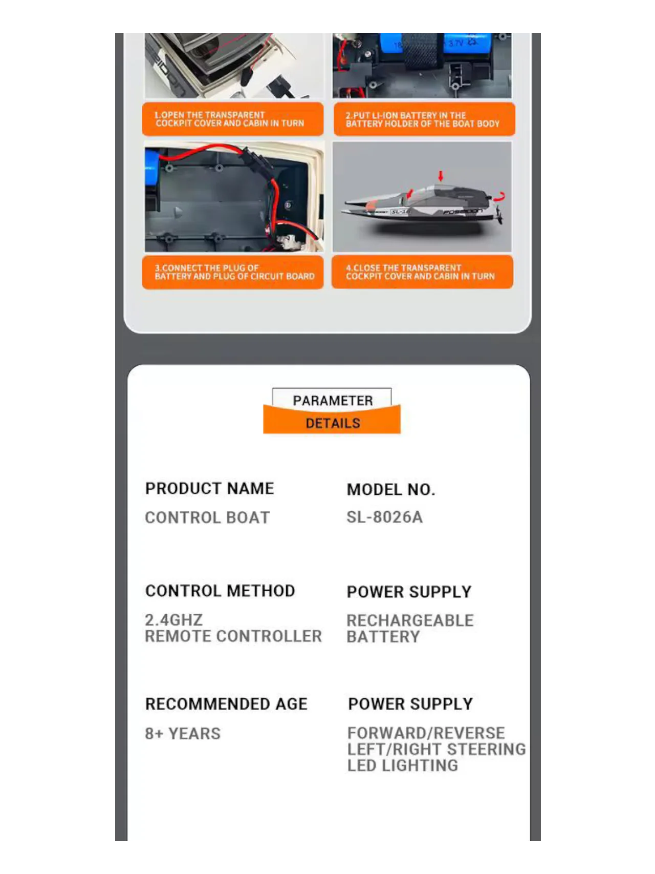 Sulong Poseidon 2.4GHz Remote Control (RC) Boat - Image 8
