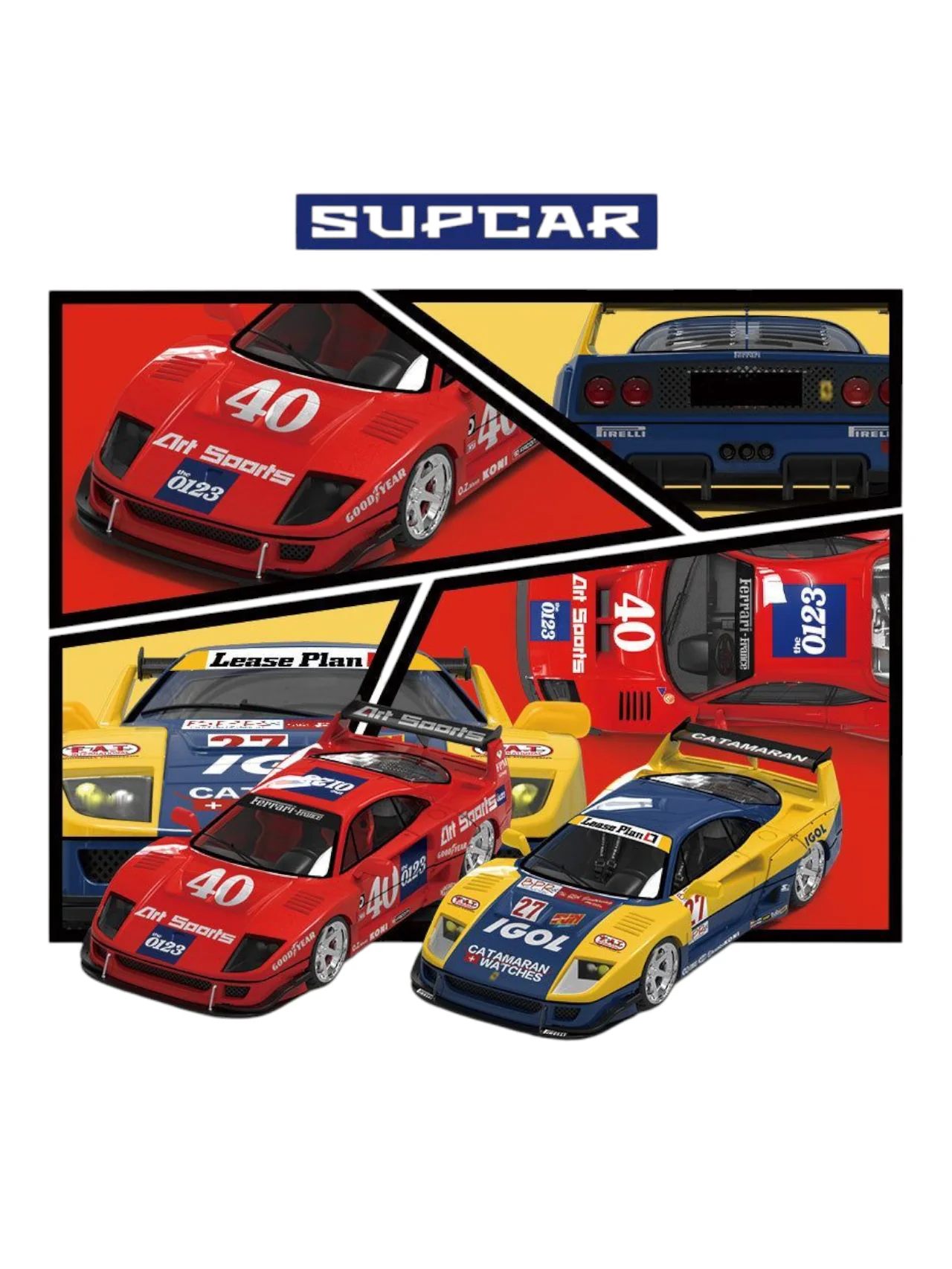 Supcar Ferrari F40 1:64 Scale (With Acrylic Case)