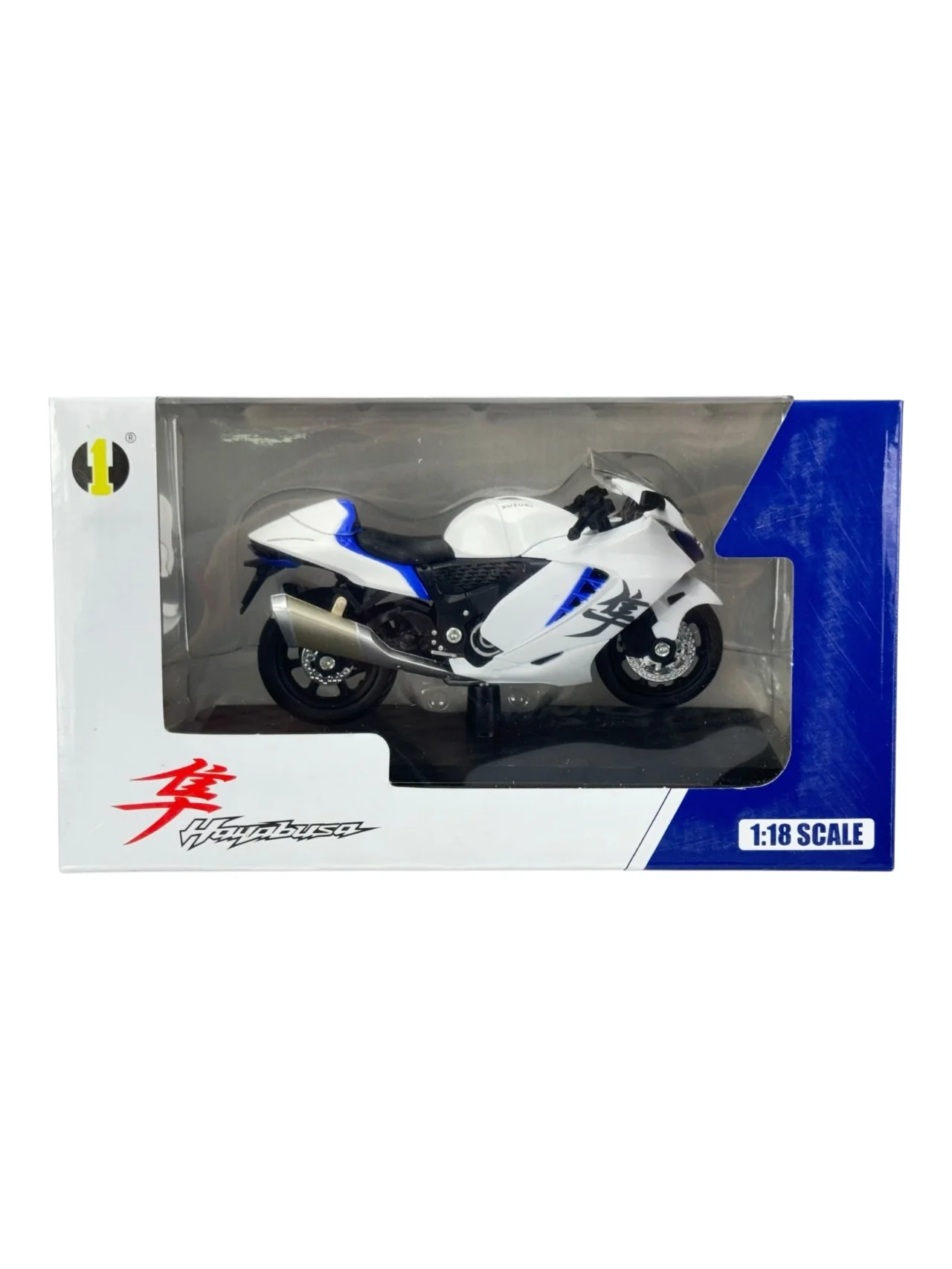 Suzuki Hayabusa Diecast Model Imported 1:18 Scale White/Black Motorcycle - Image 2