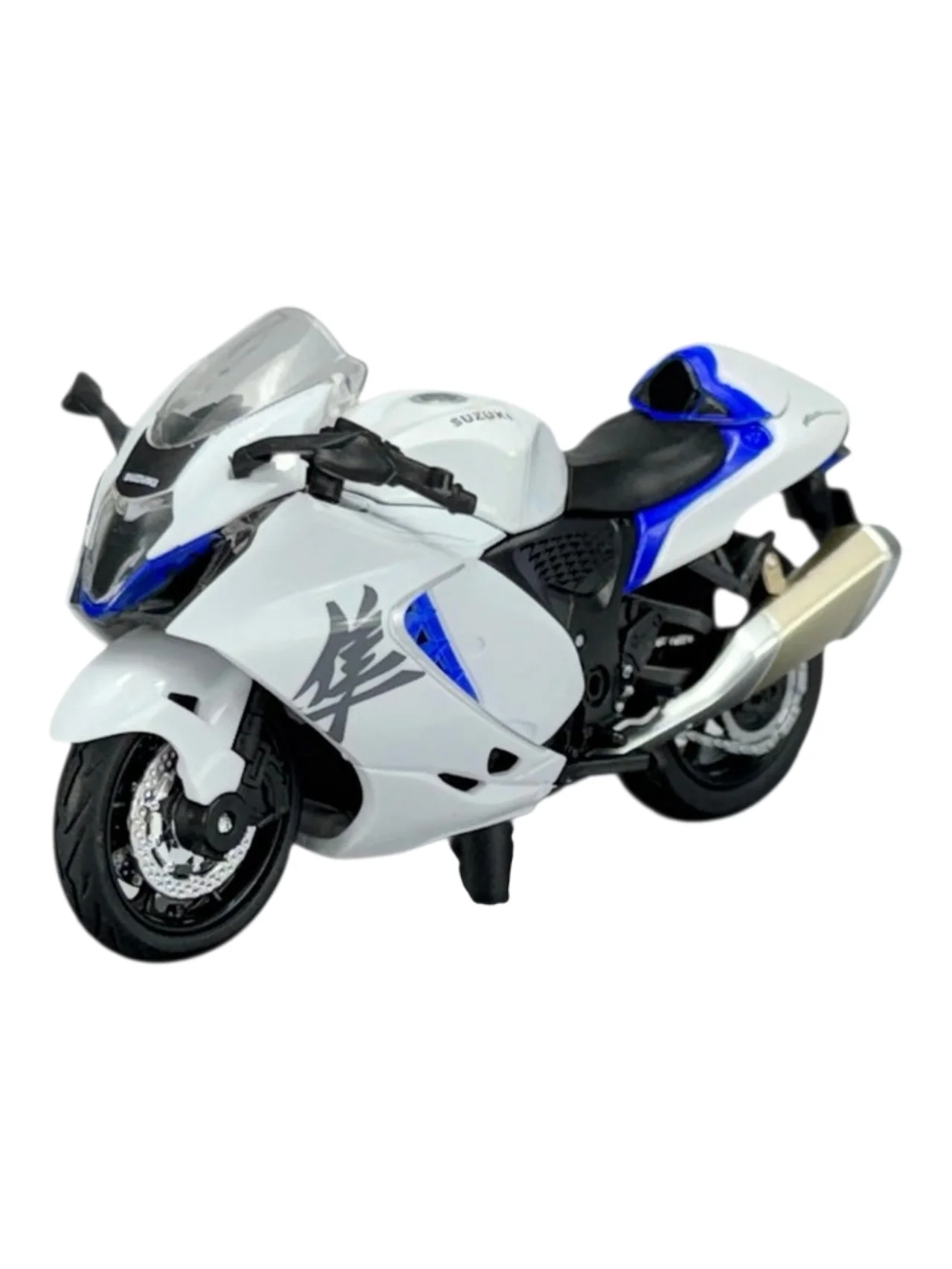Suzuki Hayabusa Diecast Model Imported 1:18 Scale White/Black Motorcycle - Image 3