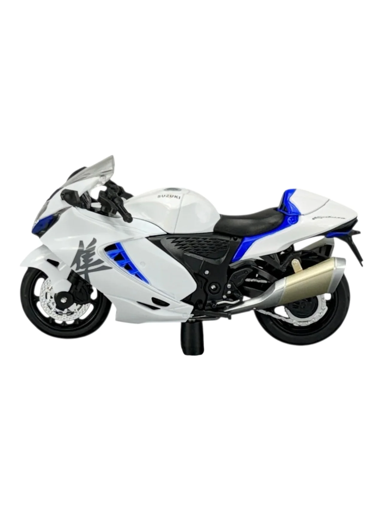 Suzuki Hayabusa Diecast Model Imported 1:18 Scale White/Black Motorcycle - Image 4