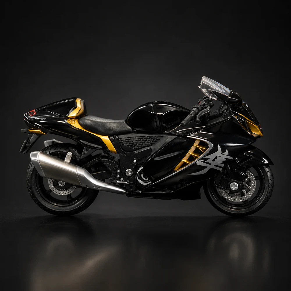 Suzuki Hayabusa Diecast Model Imported 1:18 Scale White/Black Motorcycle - Image 6