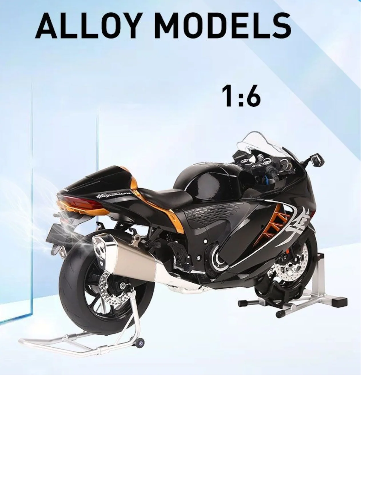 Suzuki Hayabusa GSX-1300 R Alloy Model 1:6 Scale (Colour -Black) - Image 2