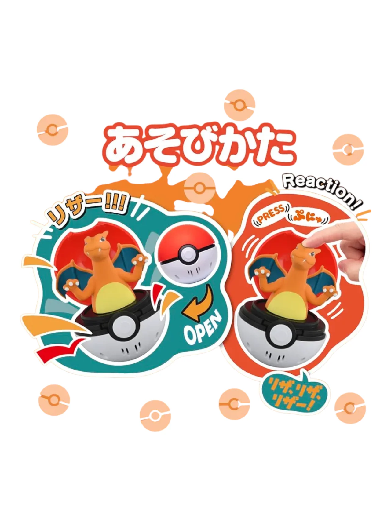 Takara Tomy Pokémon Piokopchu Charizard Pokemon Press and Pop pokeball - Image 3