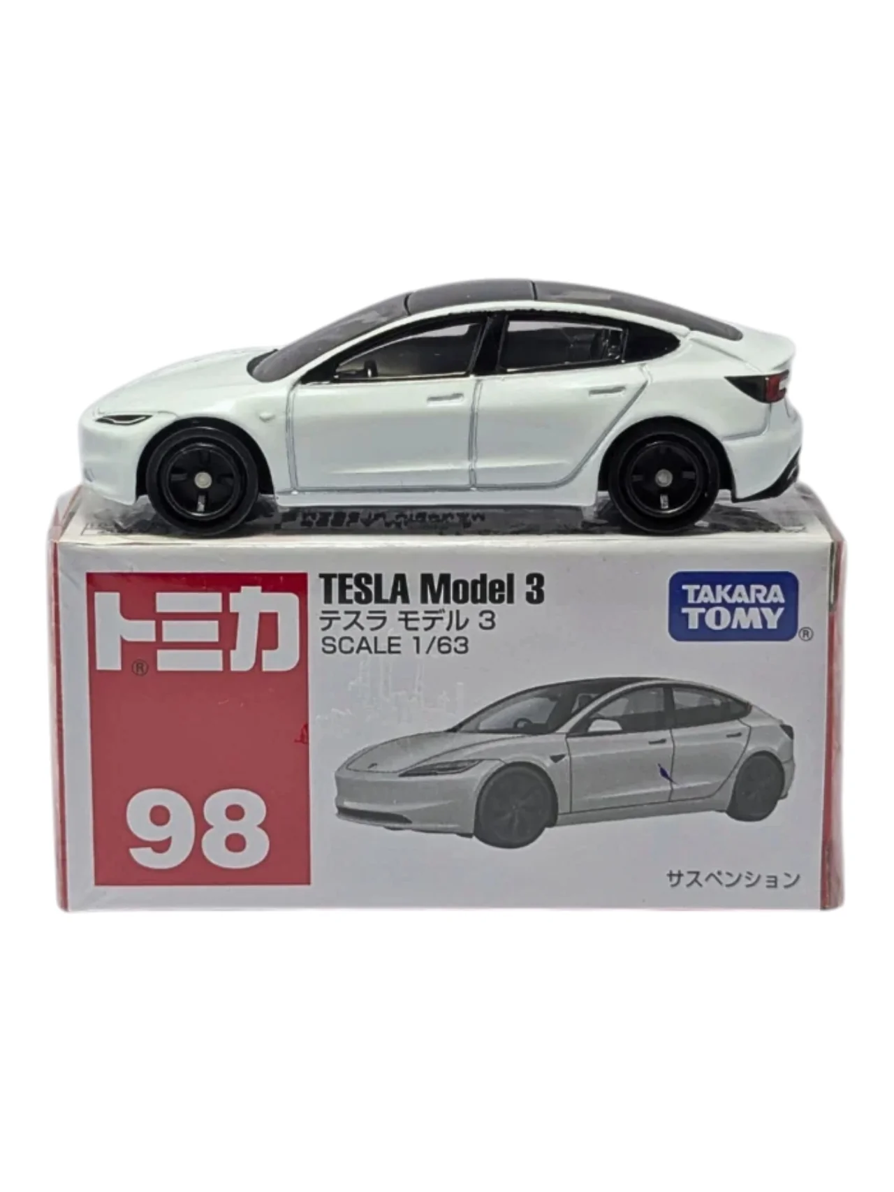 Takara Tomy "Tesla Model 3" 1/64 Scale Imported Mainline No.98