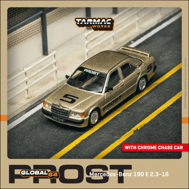 Tarmac Works Mercedes-Benz 190 E 2.3-1.6 Race of Champion Alain Prost 1:64 Scale - Image 2