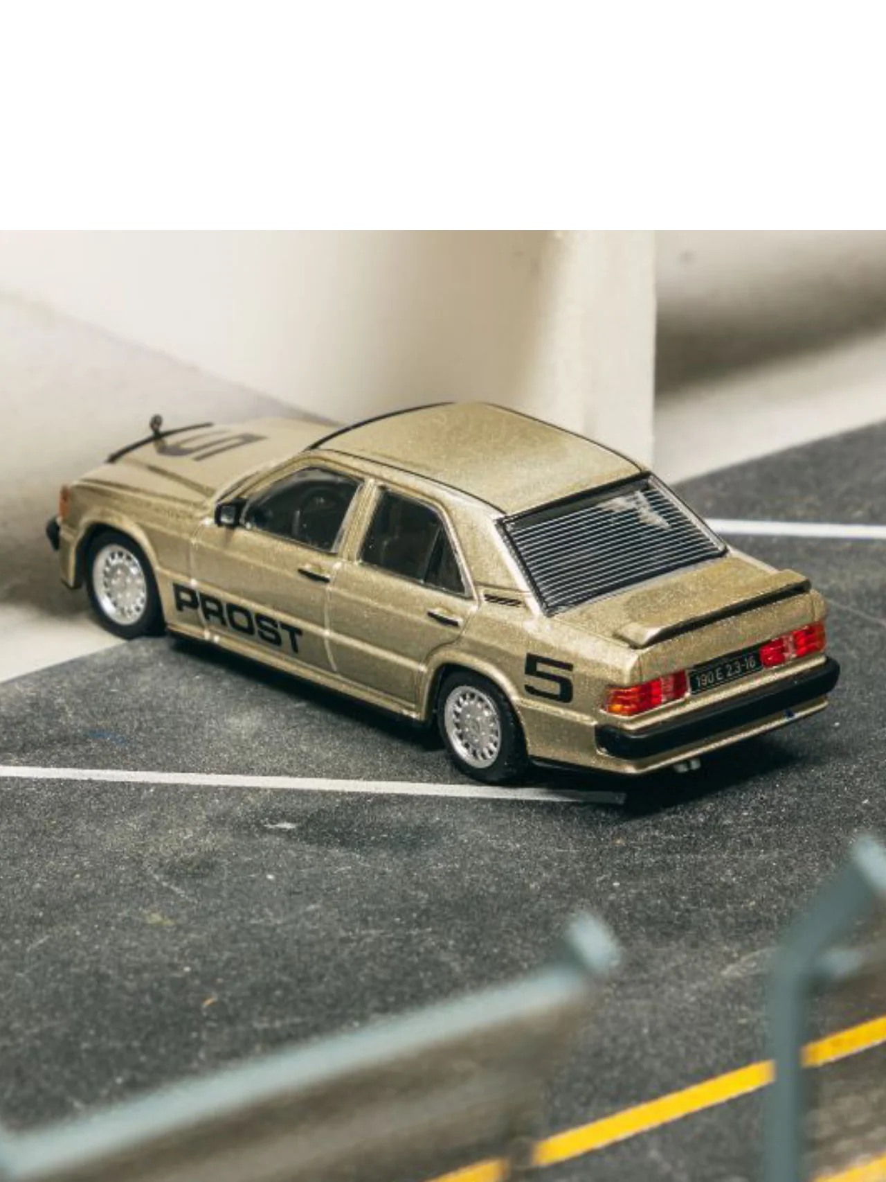 Tarmac Works Mercedes-Benz 190 E 2.3-1.6 Race of Champion Alain Prost 1:64 Scale - Image 5