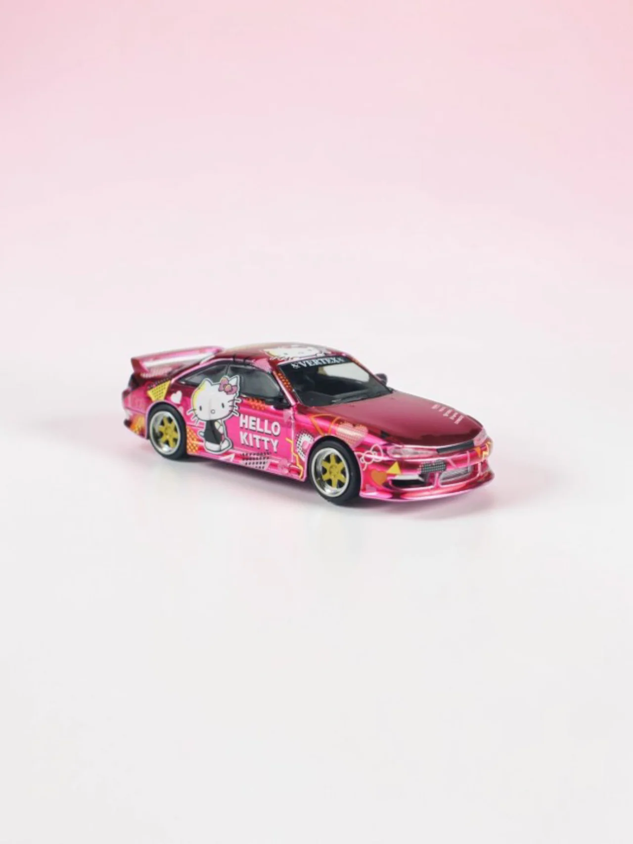 TARMAC Works x Vertex Silvia s14 Hello Kitty Diecast model|Premium Special Edition for Collectors - Image 4