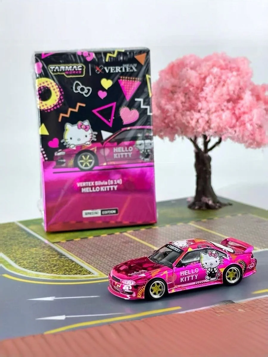 TARMAC Works x Vertex Silvia s14 Hello Kitty Diecast model|Premium Special Edition for Collectors - Image 7