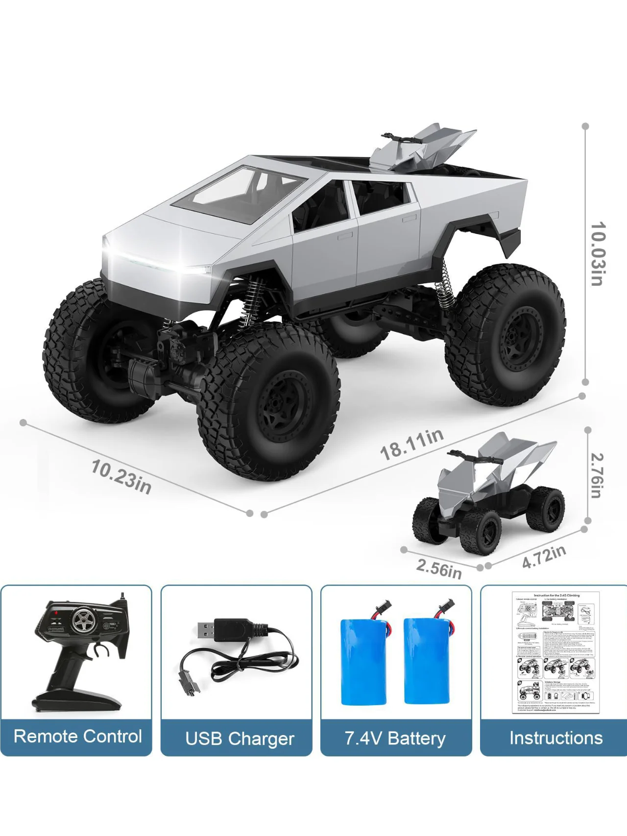 Tesla Monster Remote Control (RC) Truck 1:8 Scale - Image 16