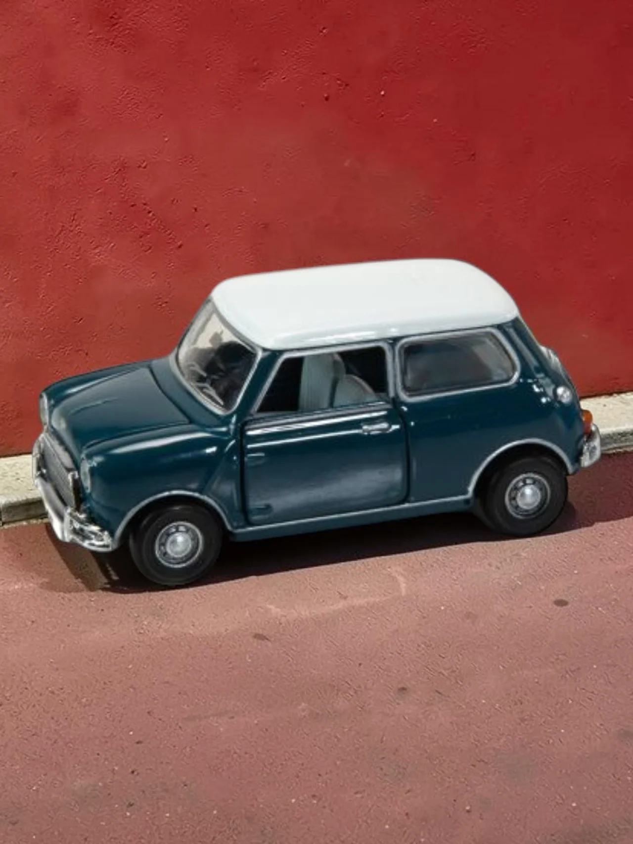 TINY PANTONE Mini Cooper Diecast Model Car – Classic Teal Blue Mini | Vintage Collectible Toy with Display Box 1:50 Scale - Image 3