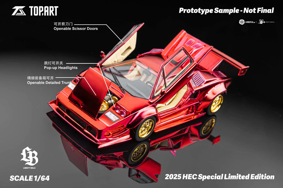 Top Art Liberty Walk Lamborghini Countach 1:64 Scale - Image 4