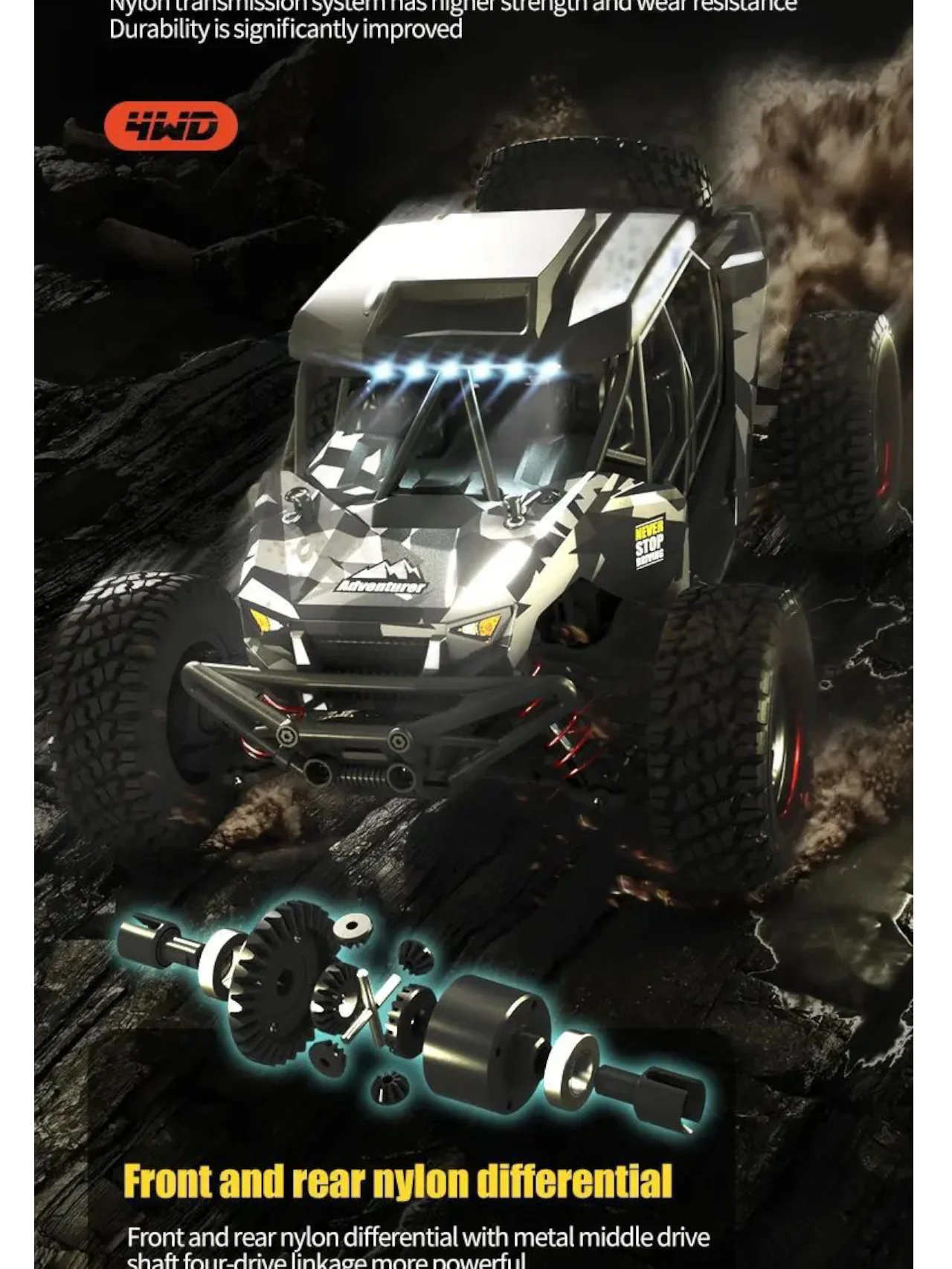 Top Racing Series Adventurer Four-Wheel High-Speed Remote Control (RC) Car 4×4 2.4 GHZ - Image 2