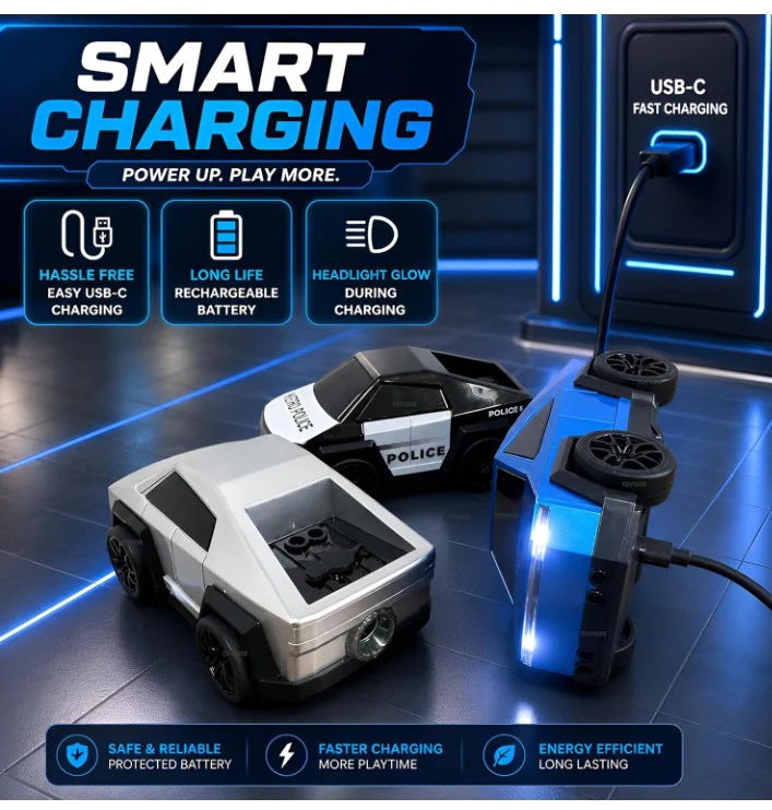 2.4GHz Mini Spray Drift Remote Control Car with Mist Spray, Follow Mode, Escape Mode, Light & Sound RC Toy Car 1:43 Scale - Image 5