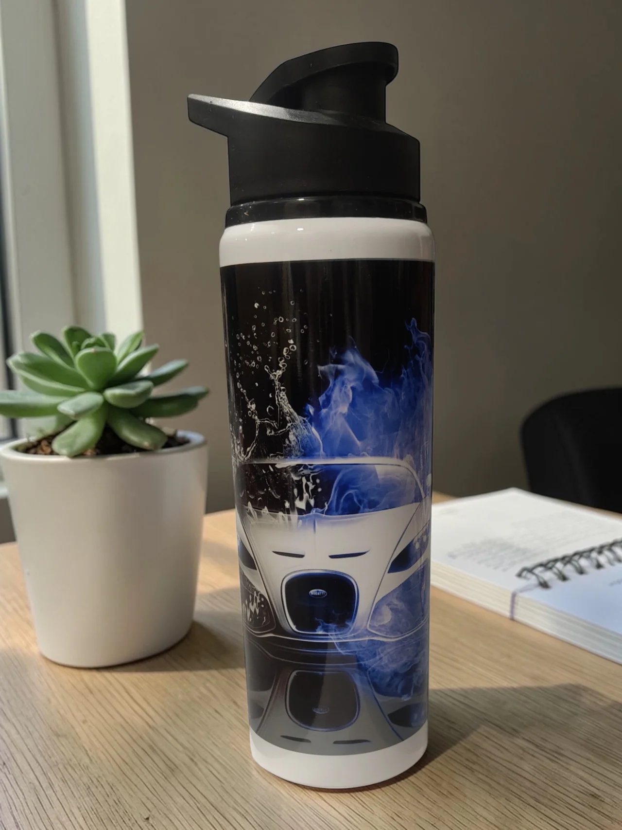 Water Bottle Racing Blue Flame Stylish & Leak proof Design - Image 2