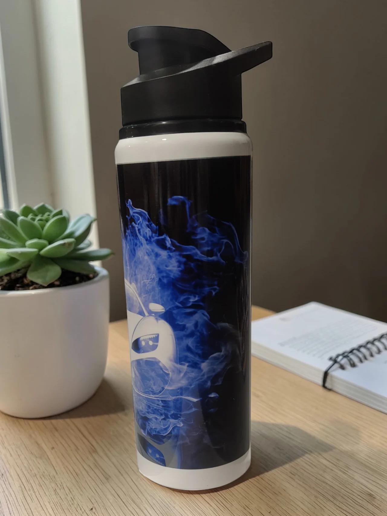 Water Bottle Racing Blue Flame Stylish & Leak proof Design - Image 4