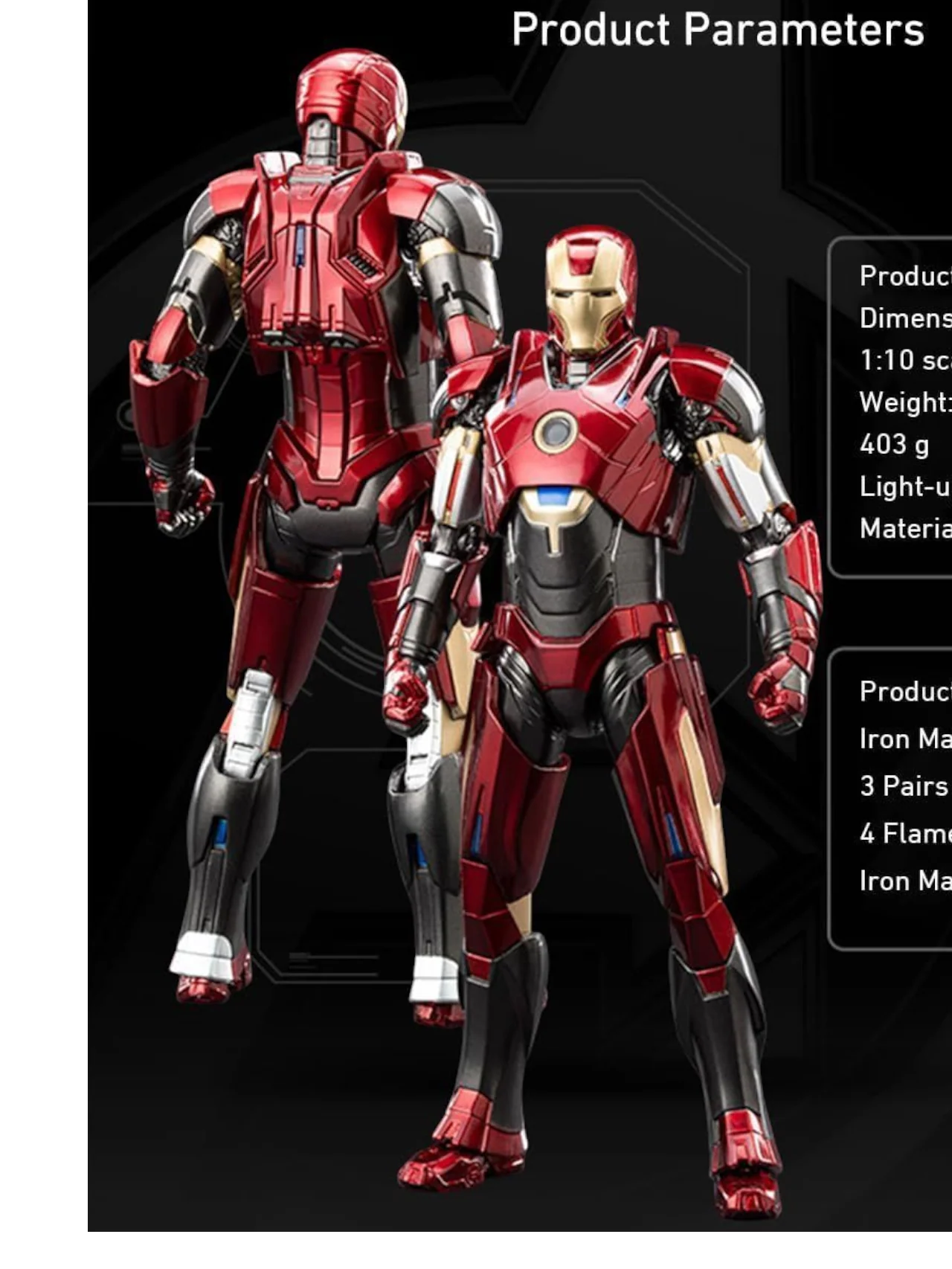 ZD Toys Marvel Studios The Infinity Saga Iron Man 3 MK16 1:10 Scale (Size-7 Inch) - Image 8
